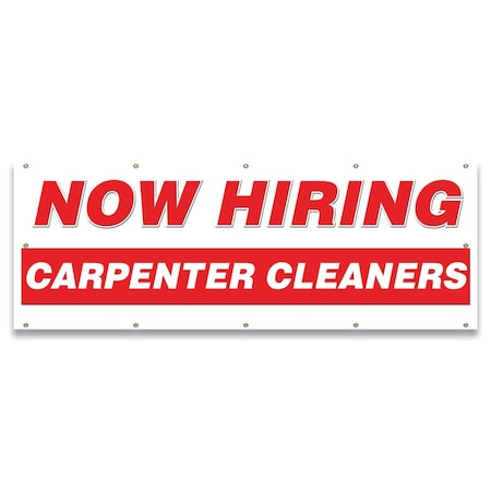 Signmission Now Hiring Carpenter Cleaners Banner Apply Inside Accepting Application Single Sided B-120-30211